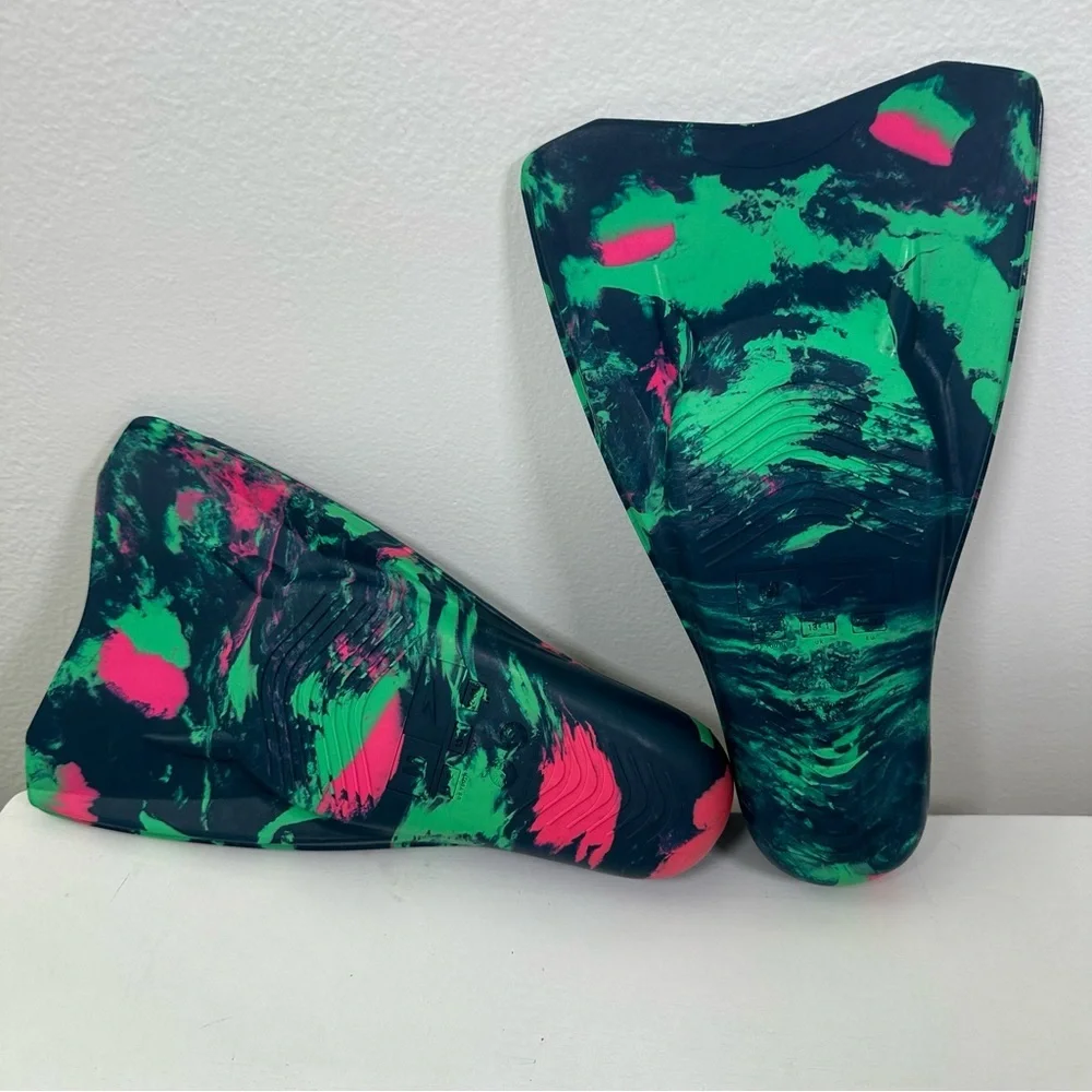 Speedo Kids' Swim Fin - Green Marble - Size: M Shoe Size: 1-2 Ages 3+ - Picture 3 of 7